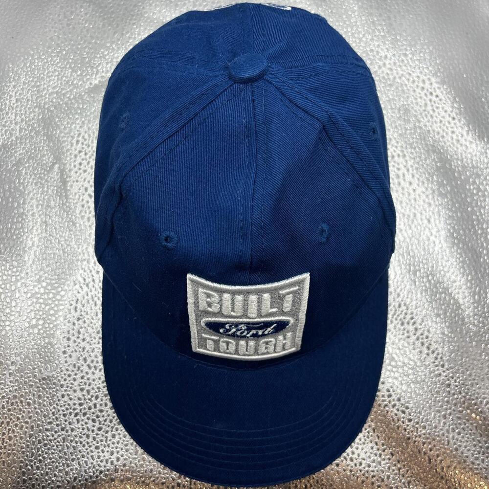Ford Built Tough Hat Blue Strapback Workwear Dad Cap Trucker Style - Picture 5 of 7